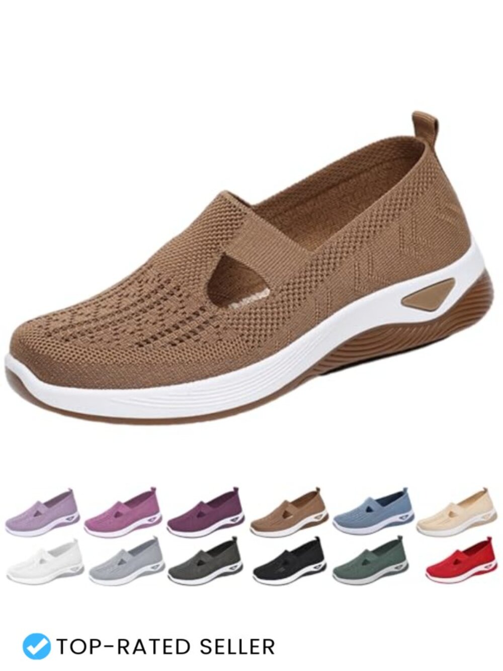 Women's Orthopedic Walking Shoes Woven Breathable Arch Support Slip On Sneakers